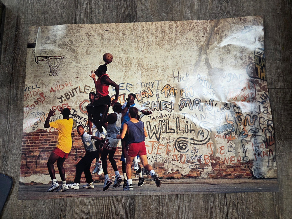 Wheaties 1989 Nike Michael Air Jordan Concrete Playground Basketball Poster